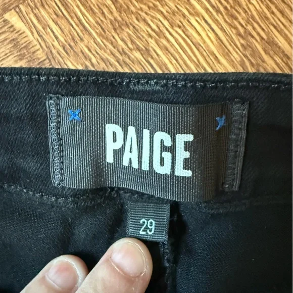 PAIGE Genevieve Black Denim Jeans Flare Bell Bottom‎ Stretch Retro High Rise 29 - Picture 4 of 10